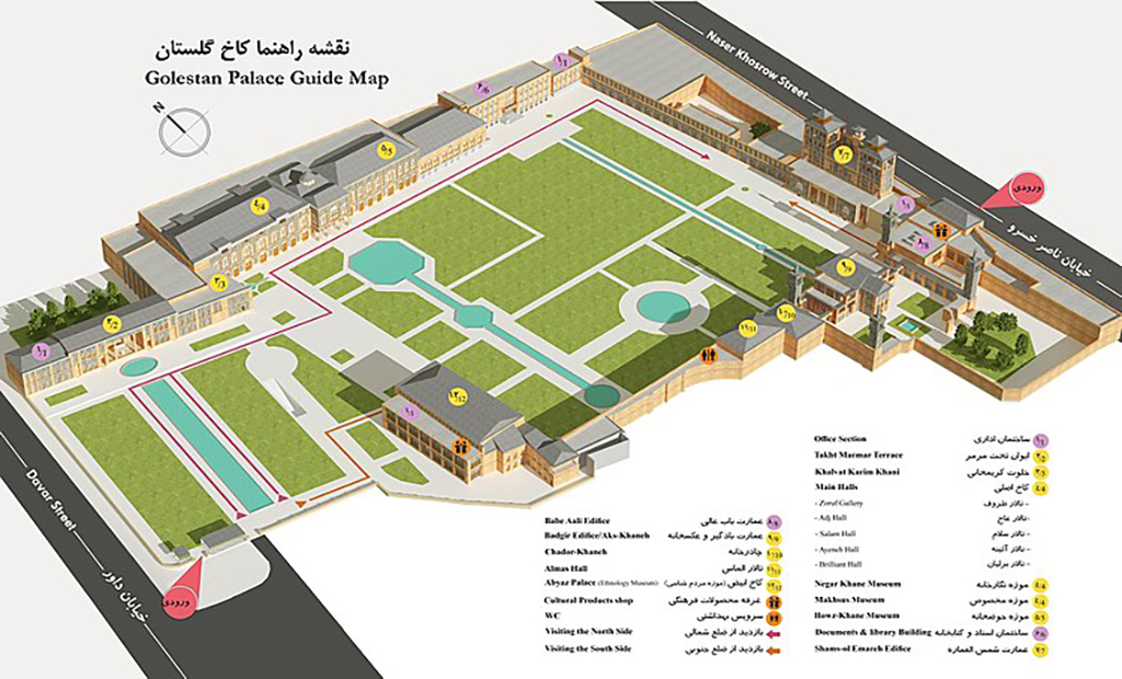 نقشه راهنما کاخ گلستان